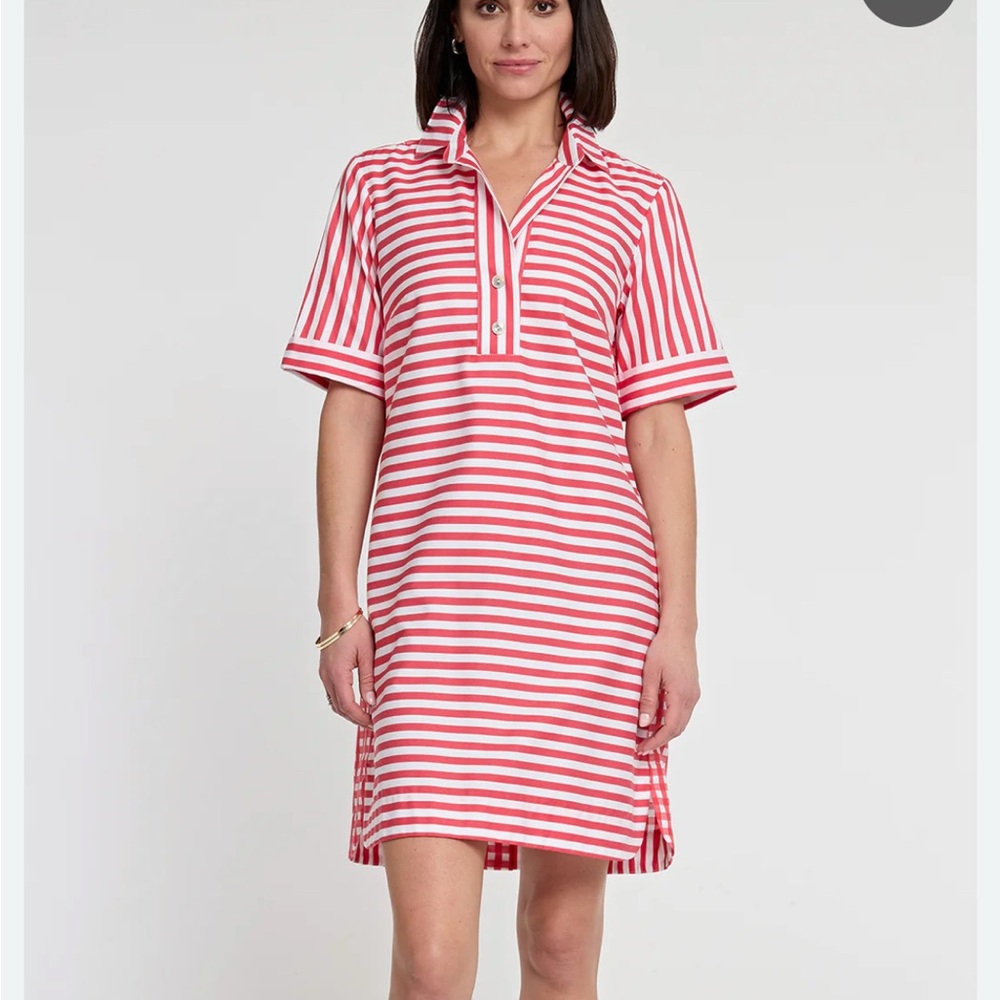 Chic Red Striped High Low Dress